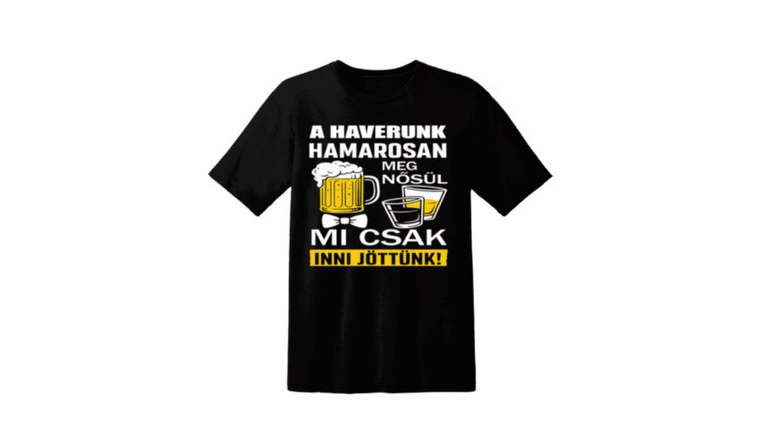 Legénybúcsú póló a Pixelspolo.hu pólónyomtatás kínálatában